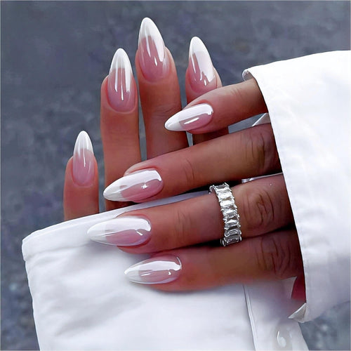 Trending French Tip Press On Nails Medium Almond / 24pcs (Copy)
