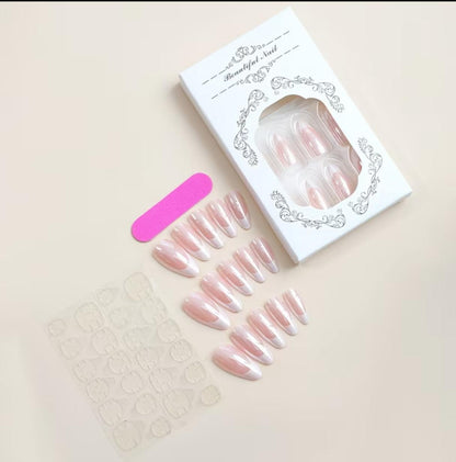 Trending French Tip Press On Nails Medium Almond / 24pcs (Copy)